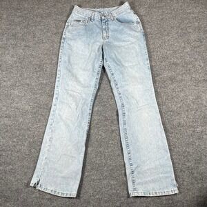 Lee Jeans Womens Size 8M Light Wash High Waisted Straight Leg Riveted USA Made